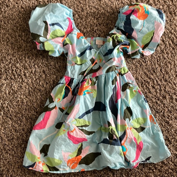 A New Day Green Ruffled Sundress with Puff Sleeves - Picture 1 of 2